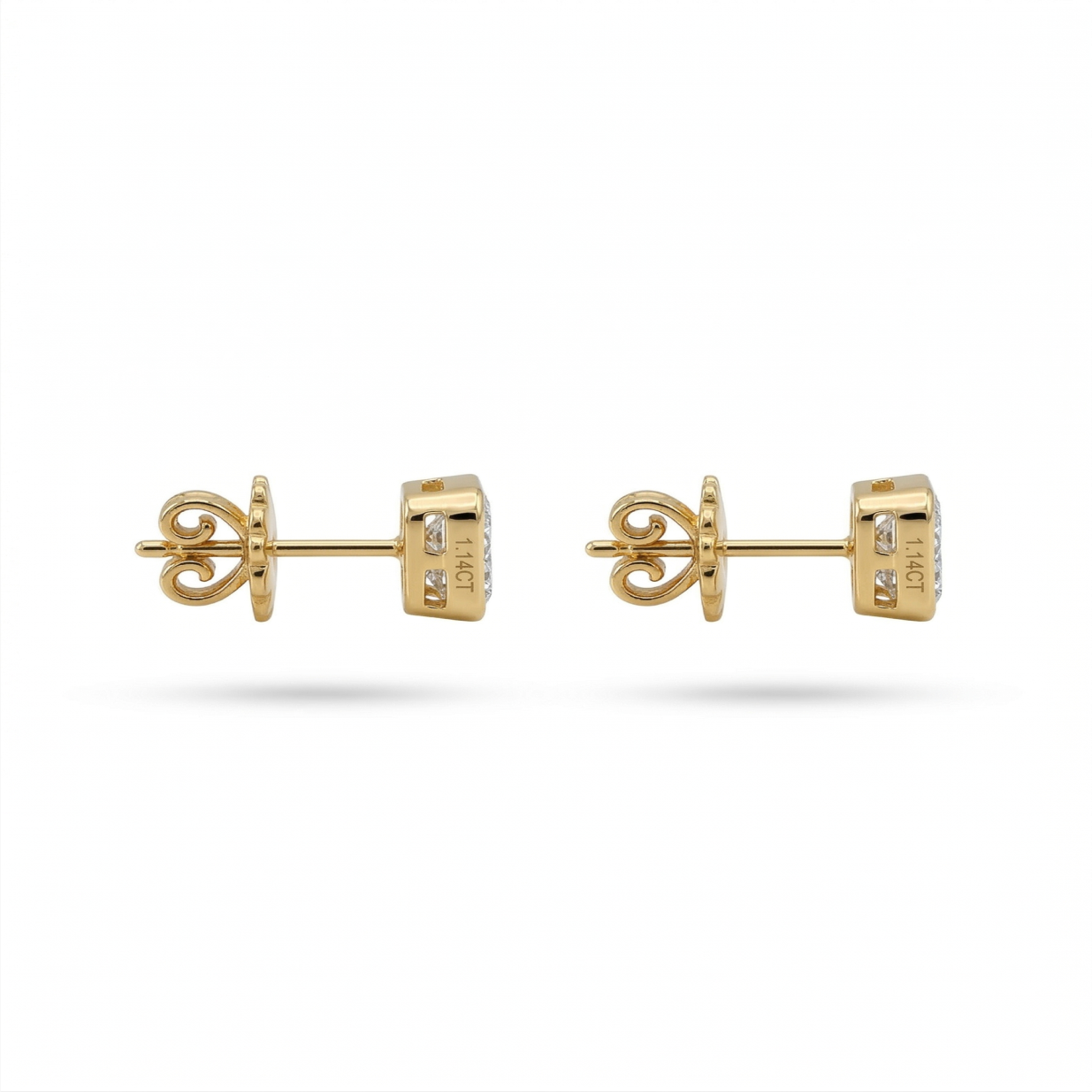 Emerald Bezel Studs