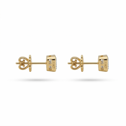 1CT Emerald Bezel Studs