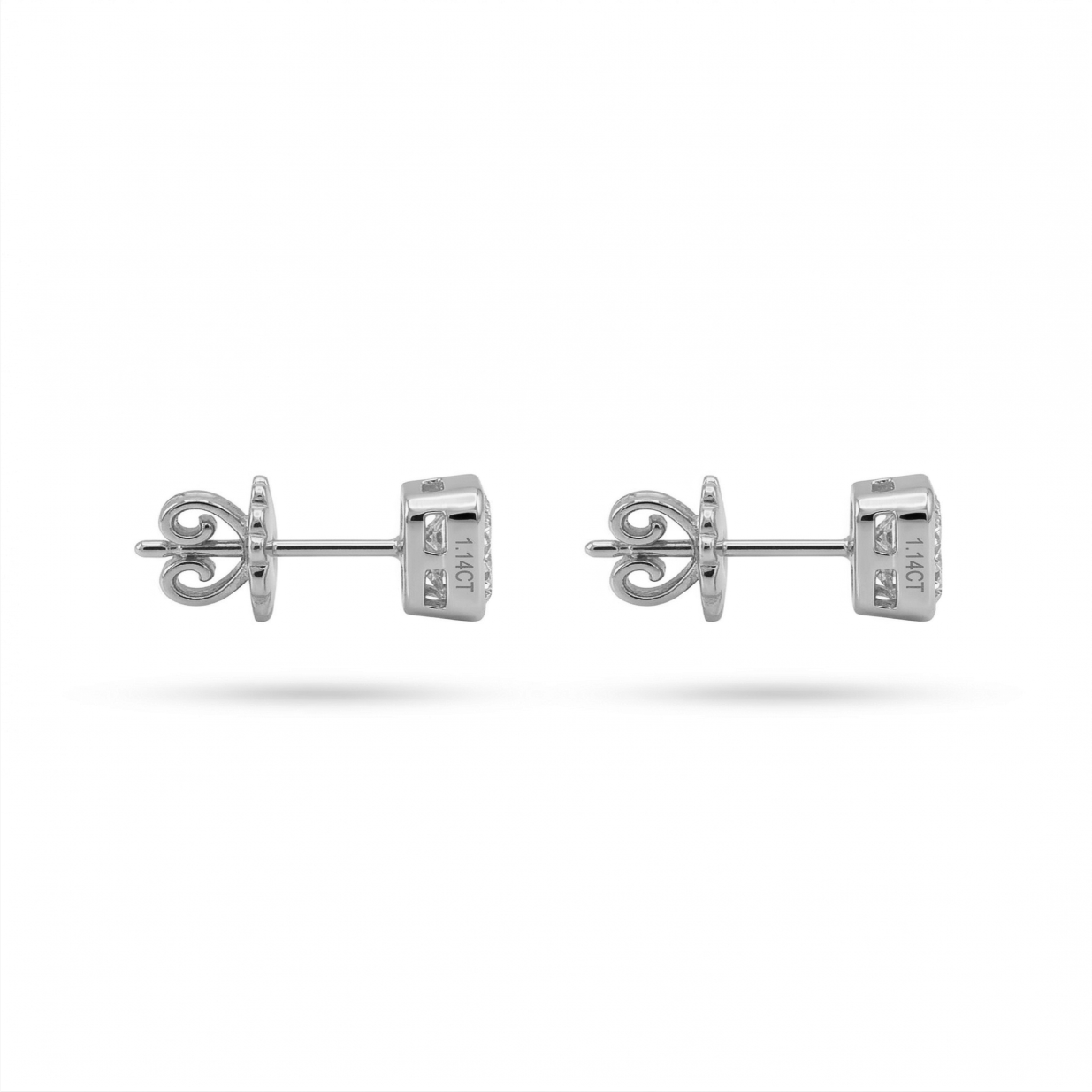 1ct emerald bezel studs