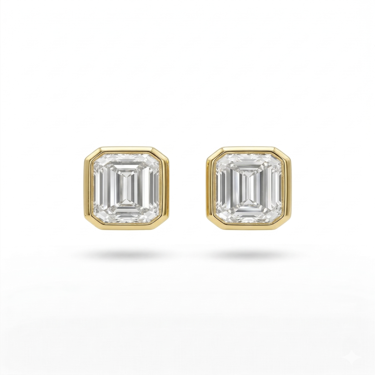 1ct emerald bezel studs