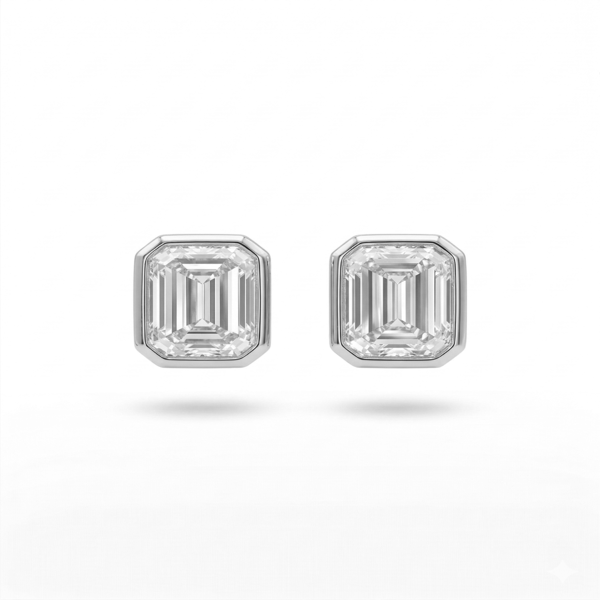1.13CT Emerald Bezel Studs