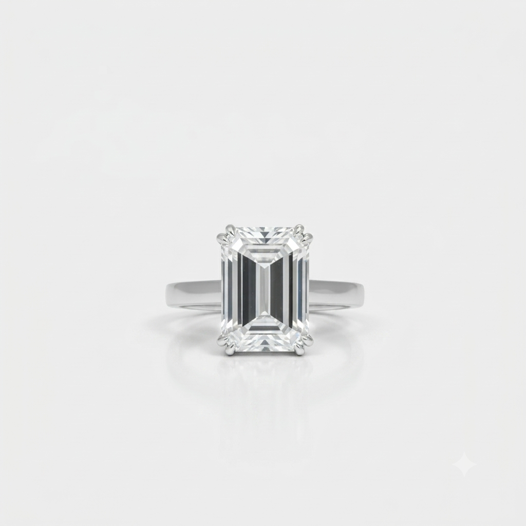 4CT Emerald Solitaire Ring