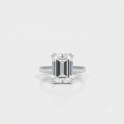 4CT Emerald Solitaire Ring