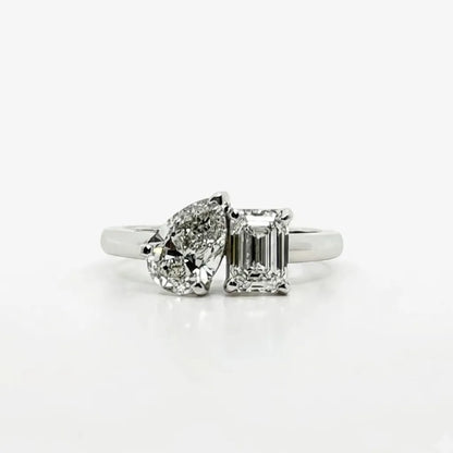 2CT Toi et Moi - Pear & Emerald
