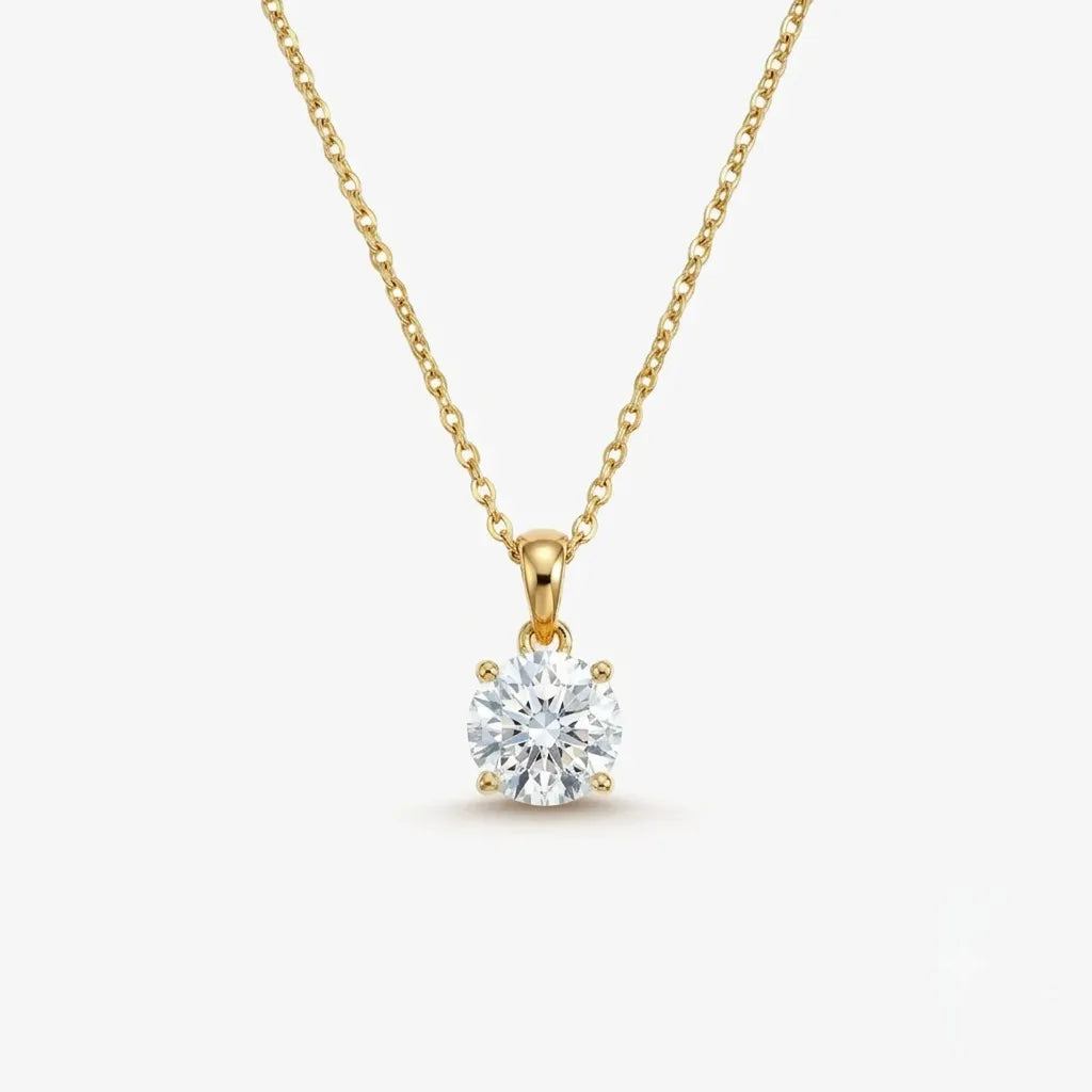 Classic Round Solitaire Necklace