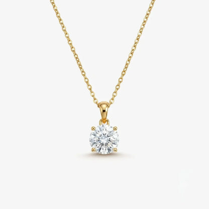 Classic Round Solitaire Necklace