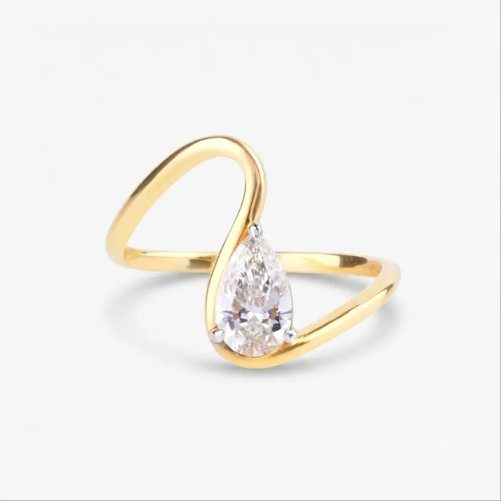 1ct pear diamond in wave