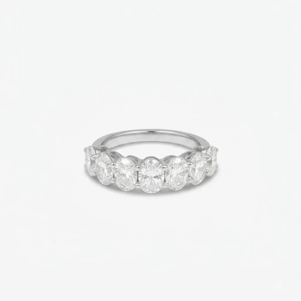 2CT Oval Diamond Half-Eternity Band