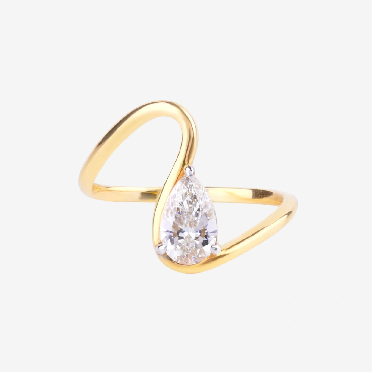1 ct Pear Diamond in Wave