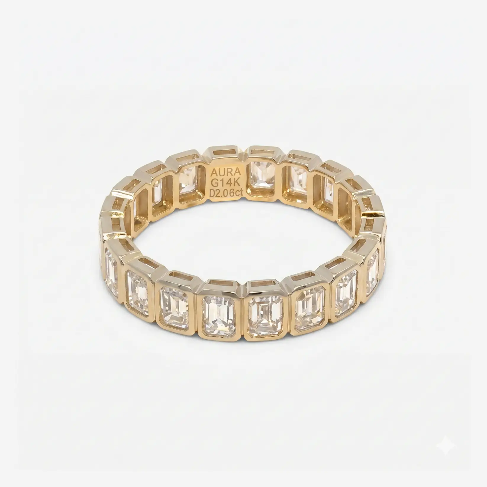 2CT Emerald Bezel Eternity Band