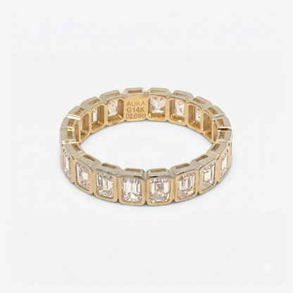 2CT Emerald Bezel Eternity Band