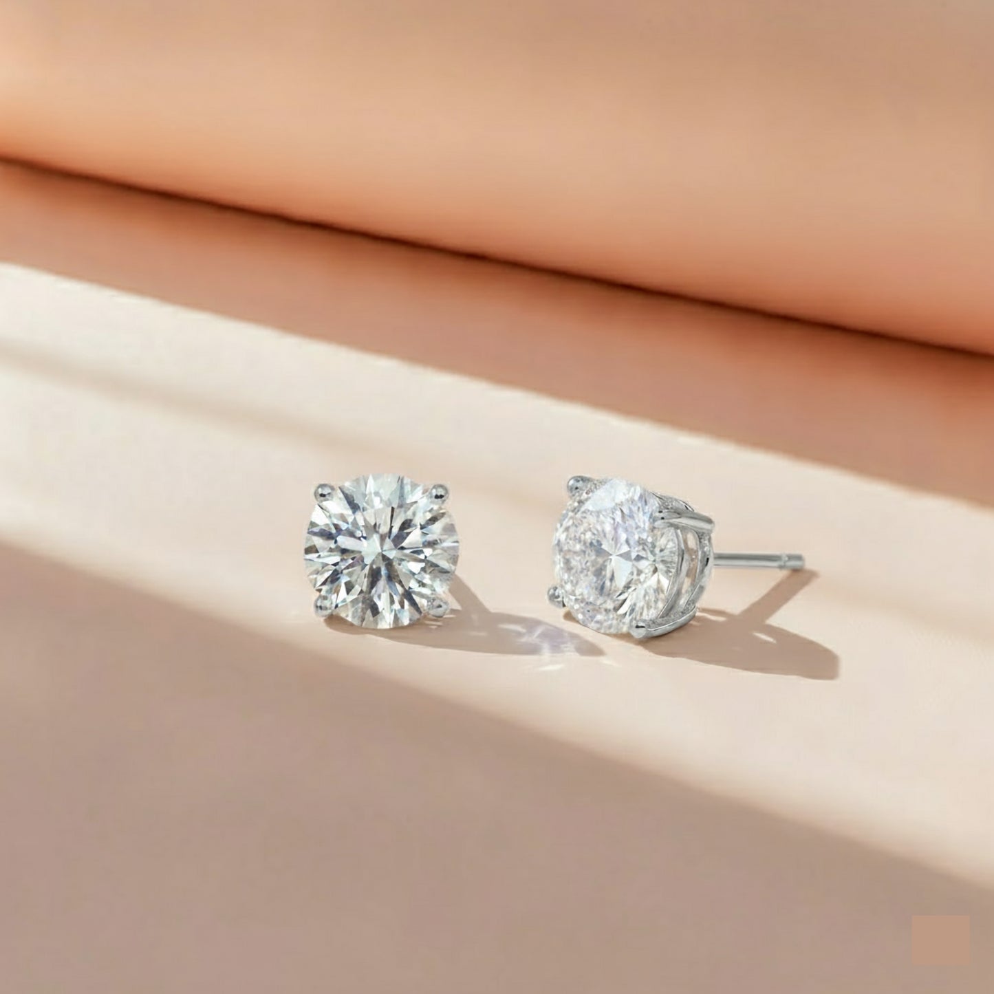 2.15ct tdw round solitaire studs wg