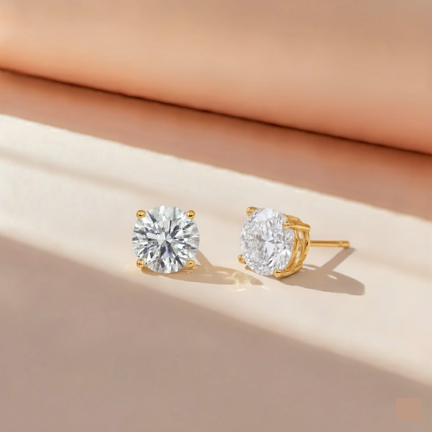 2.13ct tdw round solitaire studs wg